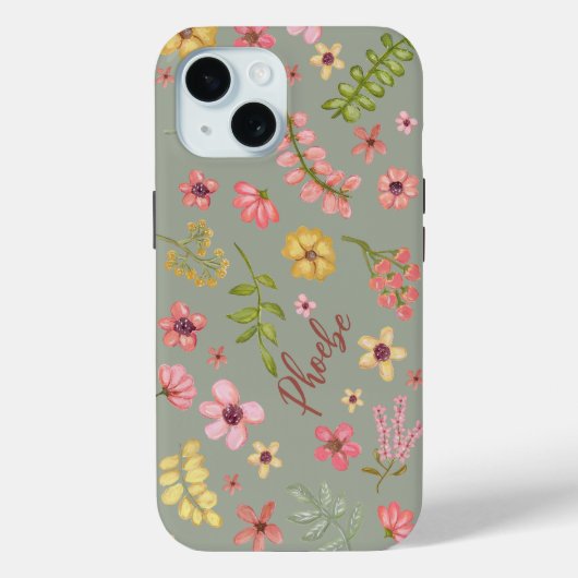 Roze Bloemen Bloemen Botanische Vrouwelijke meisje Case-Mate iPhone Case (Achterkant)