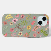 Roze Bloemen Bloemen Botanische Vrouwelijke meisje Case-Mate iPhone Case (Achterkant (horizontaal))