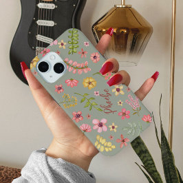 Roze Bloemen Bloemen Botanische Vrouwelijke meisje iPhone 15 Case