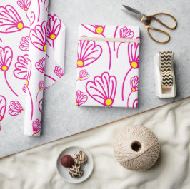 Roze bloemen bloemen cadeaupapier