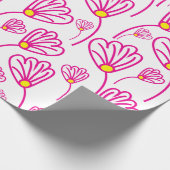 Roze bloemen bloemen cadeaupapier (Hoek)