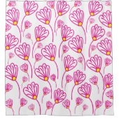 Roze Bloemen Bloemen Douchegordijn (Voorkant)