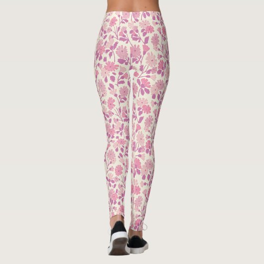  Roze Bloemen Bloemen Floral Art Leggings (Achterkant)