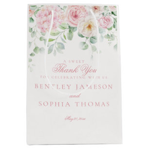 Roze Bloemen Bloemen Hortensia Huwelijksgunst Medium Cadeauzakje