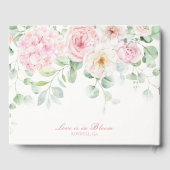 Roze Bloemen Bloemen Hortensia's bruiloft gastenbo Gastenboek (Achterkant)