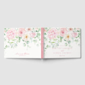 Roze Bloemen Bloemen Hortensia's bruiloft gastenbo Gastenboek (Volledig)