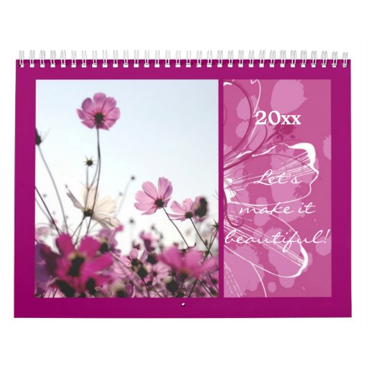 Roze bloemen bloemen natuur prettige feestdagen de kalender (Hoes)
