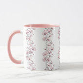 Roze Bloemen Bloemen Patroon Koffie mok (Links)