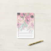 Roze Bloemen Bloemen Te Doen Lijst of Kruidenier Post-it® Notes (Op bureau)