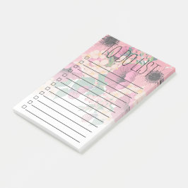 Roze Bloemen Bloemen Te Doen Lijst of Kruidenier Post-it® Notes