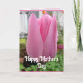 Roze Bloemen Bloemen Tulp Tulpen Moederdag Kaart (Voorkant)