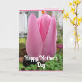 Roze Bloemen Bloemen Tulp Tulpen Moederdag Kaart (Gele Bloem)