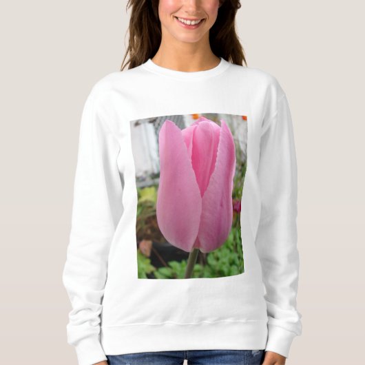 Roze Bloemen Bloemen Tulp Tulpen Tuin T Shirt (Voorkant)