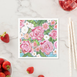 Roze Bloemen Bloemen van de Bloemenlente Servet