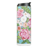 Roze Bloemen Bloemen van de Bloemenlente Thermosbeker (Gedraaid links)