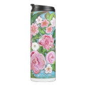 Roze Bloemen Bloemen van de Bloemenlente Thermosbeker (Geroteerd rechts)