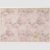 Roze bloemen bloemen zijn gouden flesjes ontkoppel tissuepapier (Voorkant)