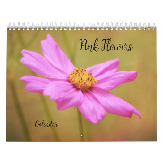 Roze Bloemen Bloemenkalender Kalender (Hoes)