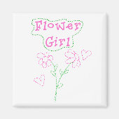 Roze bloemen Bloemenmeisje Magneet (Voorkant)