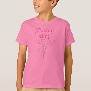 Roze bloemen Bloemenmeisje T-shirt