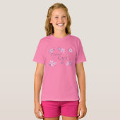 Roze bloemen Bloemenmeisje Wedding T-Shirt (Voorkant volledig)