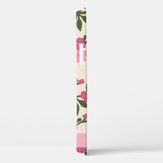 Roze bloemen, bloemenmotief, Jouw naam Case-Mate iPhone Case (Achterkant / Rechts)