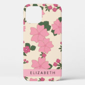 Roze bloemen, bloemenmotief, Jouw naam Case-Mate iPhone Case (Achterkant)