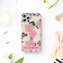 Roze bloemen, bloemenmotief, Jouw naam