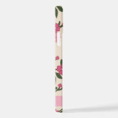 Roze bloemen, bloemenmotief, Jouw naam iPhone Hoesje (Rechterkant)