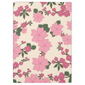 Roze bloemen, bloemenmotief, Jouw naam Klembord (Achterkant)