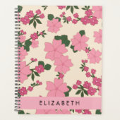Roze bloemen, bloemenmotief, Jouw naam Planner (Voorkant)