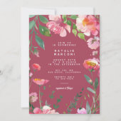 Roze Bloemen Bloementuin Vrijgezellenfeest Kaart (Voorkant)