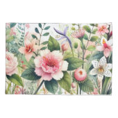 Roze Bloemen Bloemig  Kussensloop (Achterkant)