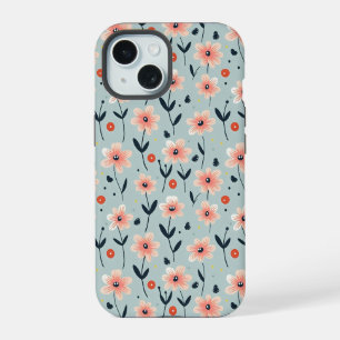 Roze Bloemen Bloemmotief iPhone 15 Case