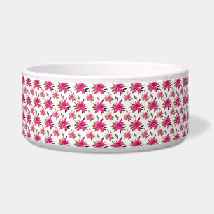 Roze Bloemen Bloemmotief Ontwerp Voerbakje
