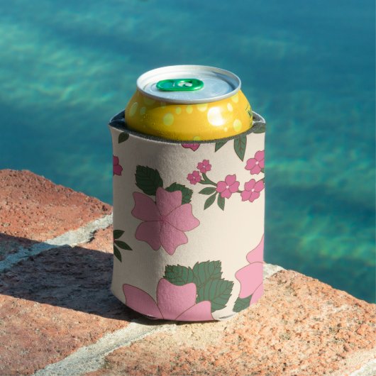 Roze bloemen, bloempatroon, patroon van bloemen blikjeskoeler (Insitu Zwembad)