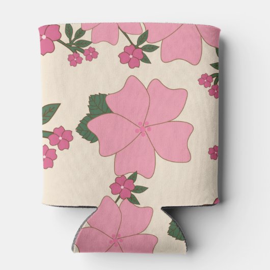 Roze bloemen, bloempatroon, patroon van bloemen blikjeskoeler (Achterkant)