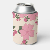 Roze bloemen, bloempatroon, patroon van bloemen blikjeskoeler (Blikje Achterkant)