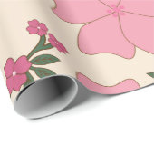 Roze bloemen, bloempatroon, patroon van bloemen cadeaupapier (Rol Hoek)