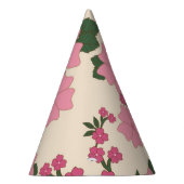 Roze bloemen, bloempatroon, patroon van bloemen feesthoedjes (Rechts)