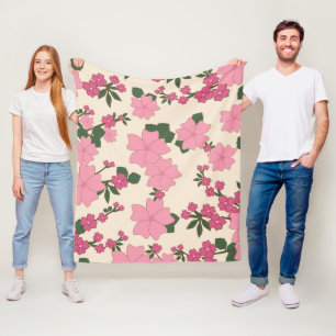 Roze bloemen, bloempatroon, patroon van bloemen fleece deken