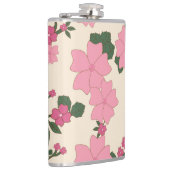 Roze bloemen, bloempatroon, patroon van bloemen heupfles (Rechts)