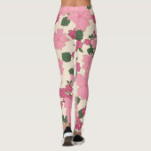 Roze bloemen, bloempatroon, patroon van bloemen leggings (Achterkant)