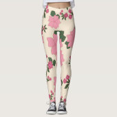 Roze bloemen, bloempatroon, patroon van bloemen leggings (Voorkant)