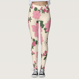 Roze bloemen, bloempatroon, patroon van bloemen leggings