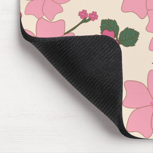 Roze bloemen, bloempatroon, patroon van bloemen muismat (Hoek)