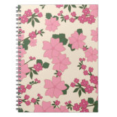 Roze bloemen, bloempatroon, patroon van bloemen notitieboek (Voorkant)