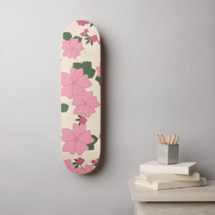 Roze bloemen, bloempatroon, patroon van bloemen persoonlijk skateboard