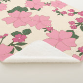 Roze bloemen, bloempatroon, patroon van bloemen sherpa deken (3/4)