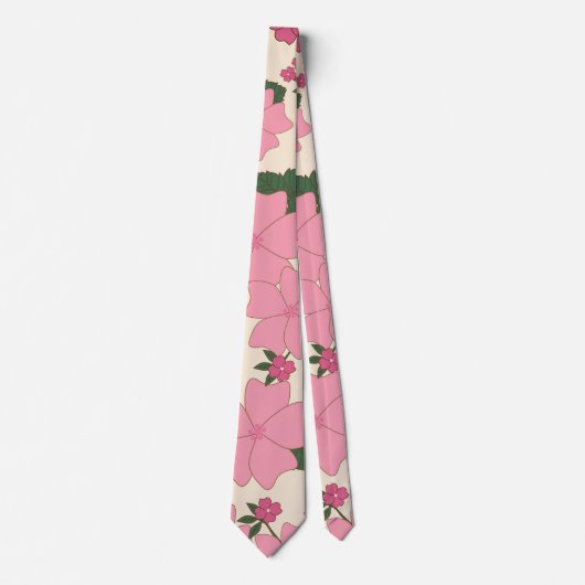 Roze bloemen, bloempatroon, patroon van bloemen stropdas (Voorkant)